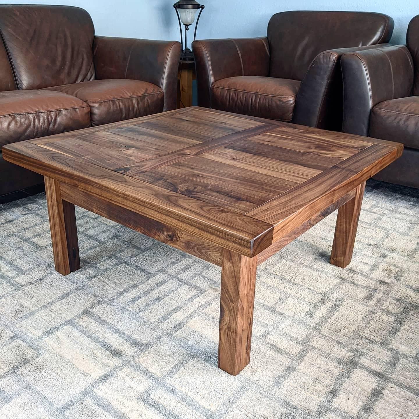 Walnut Coffee Table 3 Ft X 3 Ft Made With Solid Walnut – Etsy Inside Walnut Coffee Tables (View 7 of 20)