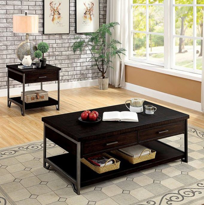Wasta Dark Oak Industrial Style Coffee Table Pertaining To Oak Espresso Coffee Tables (View 16 of 20)