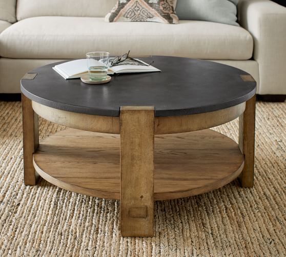 Westbrook 38" Round Coffee Table | Pottery Barn In Rustic Round Coffee Tables (View 6 of 20)