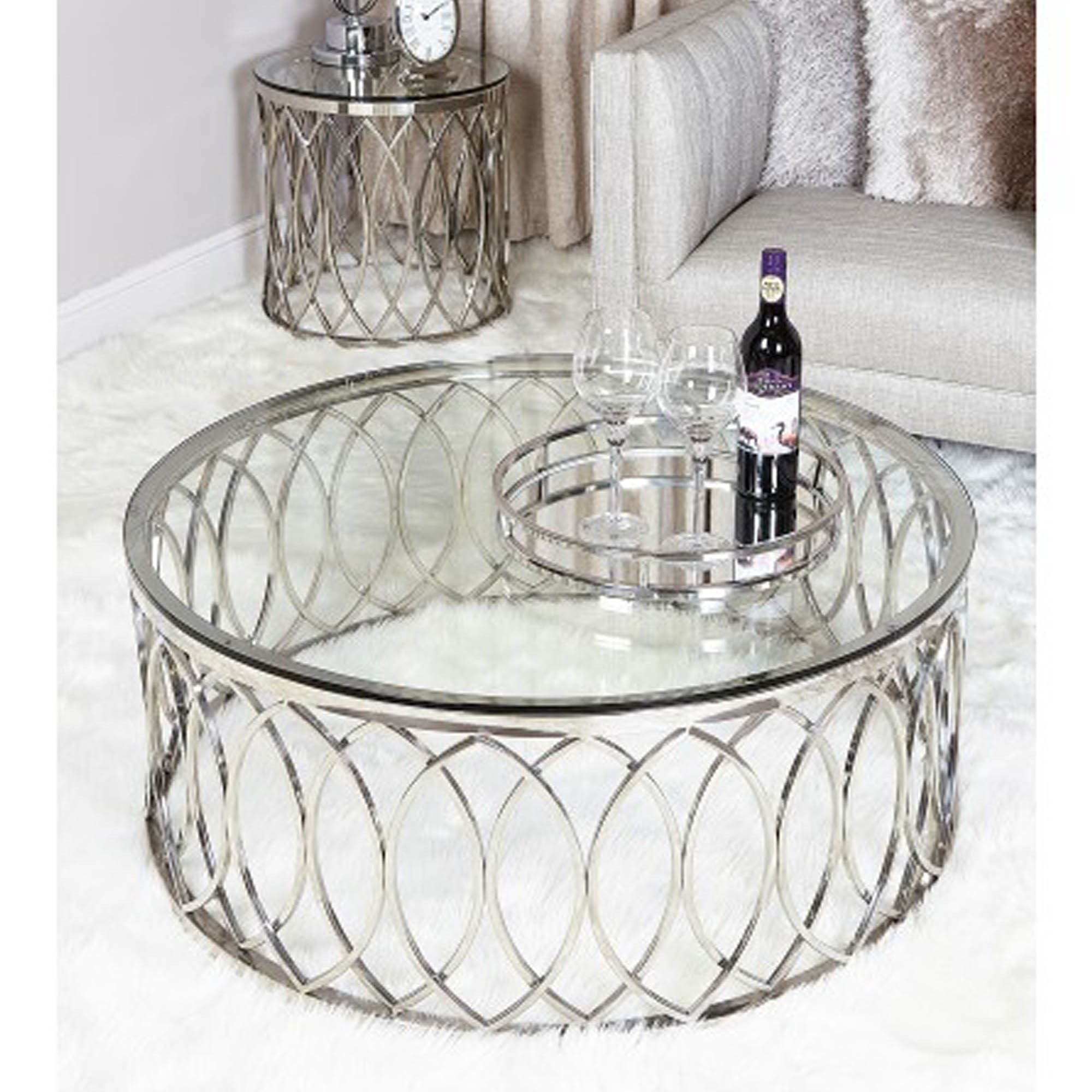 Willow Chrome End Table | Modern & Contemporary | Glass Coffee Tables Throughout Chrome Coffee Tables (View 7 of 20)