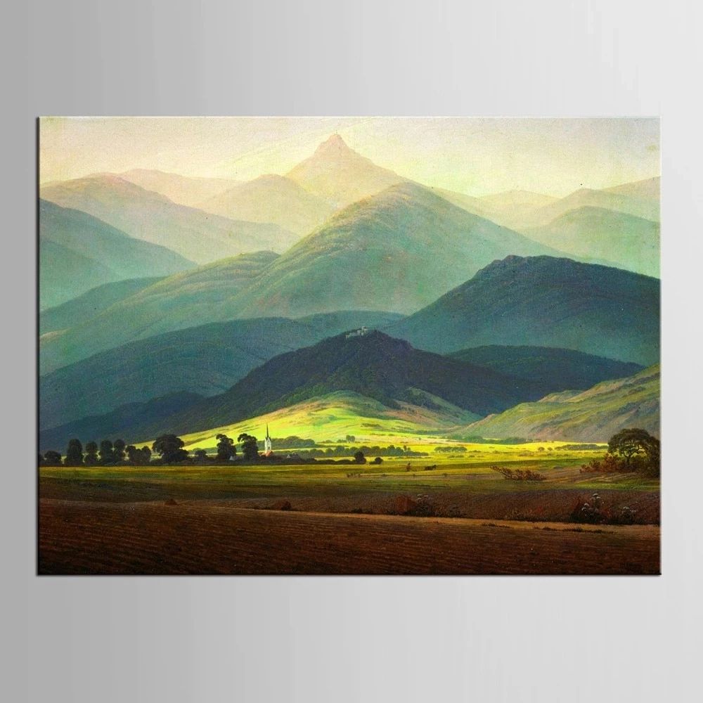 1 Panel Mountains Clouds Hills Modern Wall Art Oil Paintings For Home  Decorative Canvas Prints – Painting & Calligraphy – Aliexpress Regarding Most Current Mountains And Hills Wall Art (View 2 of 20)