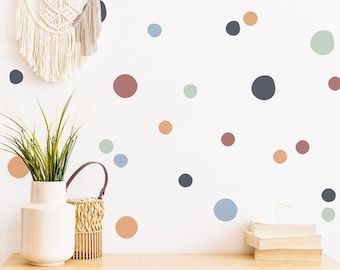 125 Autocollants Muraux Boho Polka Dot Pour Chambre Denfants – Etsy France With Regard To Newest Dots Wall Art (View 11 of 20)