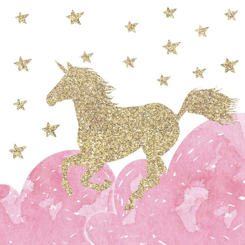 12x12 Sparkle Unicorn Stars Canvas Wall Art With Glitter | At Home Inside Latest Stars Wall Art (View 16 of 20)
