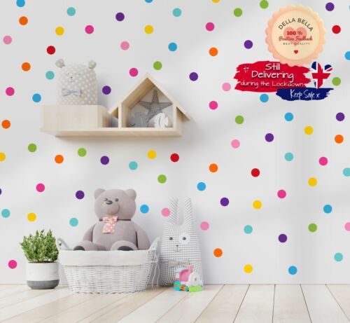 198x Polka Dots Stickers Wall Art Decals Salle De Jeu École Maternelle  Enfants Chambre À Coucher | Ebay Inside Recent Dots Wall Art (View 8 of 20)