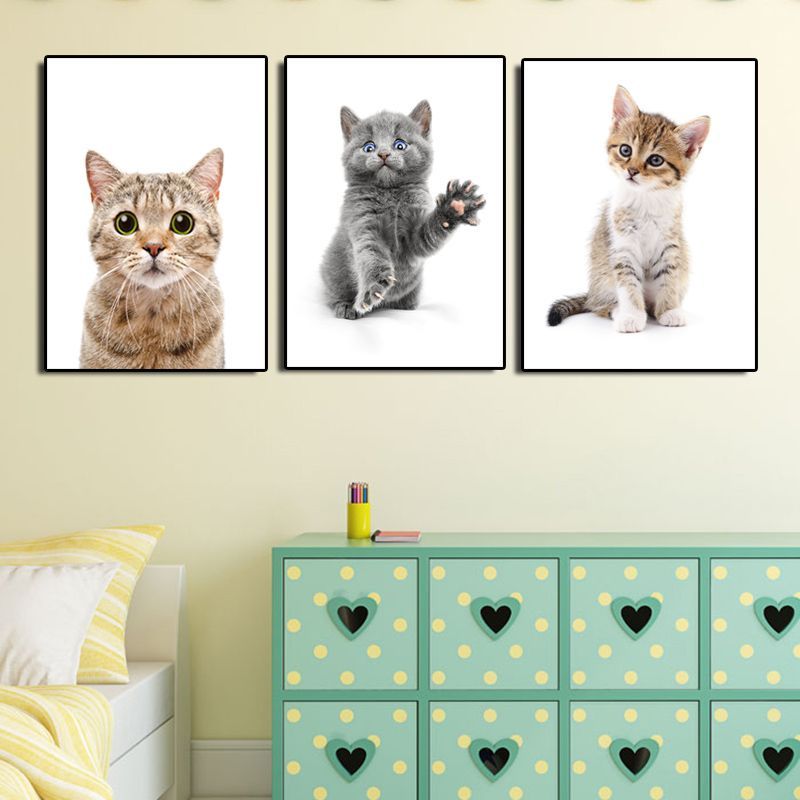 3 Panel Cute Cats Wall Pictures Lovely Kitten Cat Canvas Art Print Poster  Decor Painting For Kids Baby Children Room Decor… | Cat Wall, Picture Wall,  Kid Room Decor With Regard To Newest Cats Wall Art (View 17 of 20)