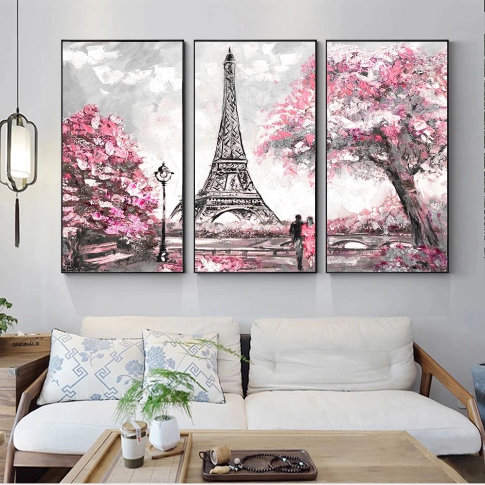 3 Panels Paris Tower Wall Art Canvas Paintings Abstract Landscape Modular  Pictures Love In Paris Canvas Prints For Living Room – Painting &  Calligraphy – Aliexpress With Regard To Most Recent Parisian Wall Art (View 11 of 20)