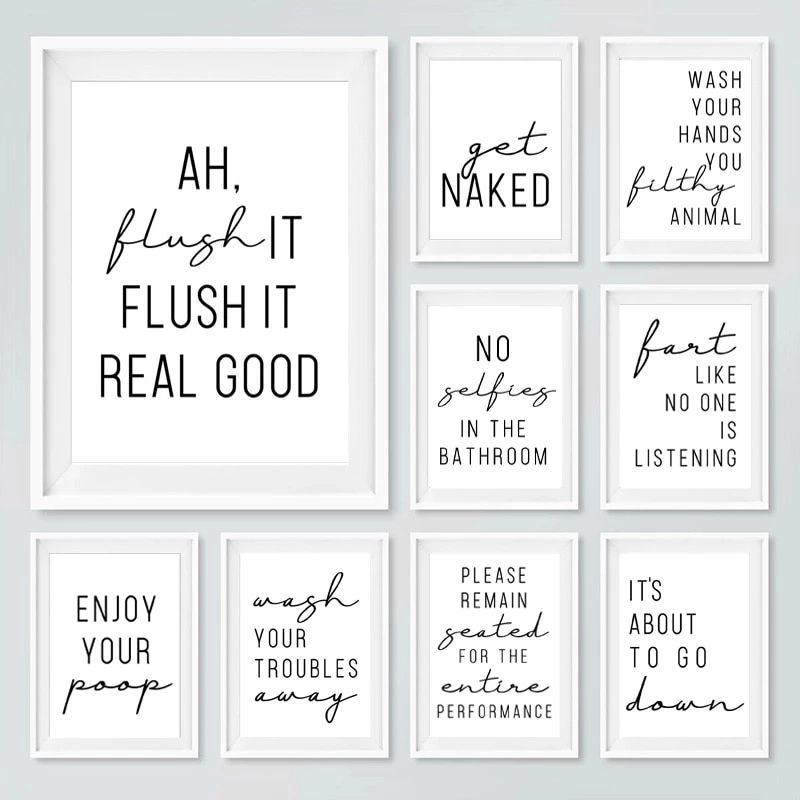 40 Pcs Personalized Bathroom Funny Quotes Prints Set Modern Design Toilet  Inspirational Quotes Wall Art Pictures Without Frames – Painting &  Calligraphy – Aliexpress Regarding Most Current Funny Quote Wall Art (View 16 of 20)