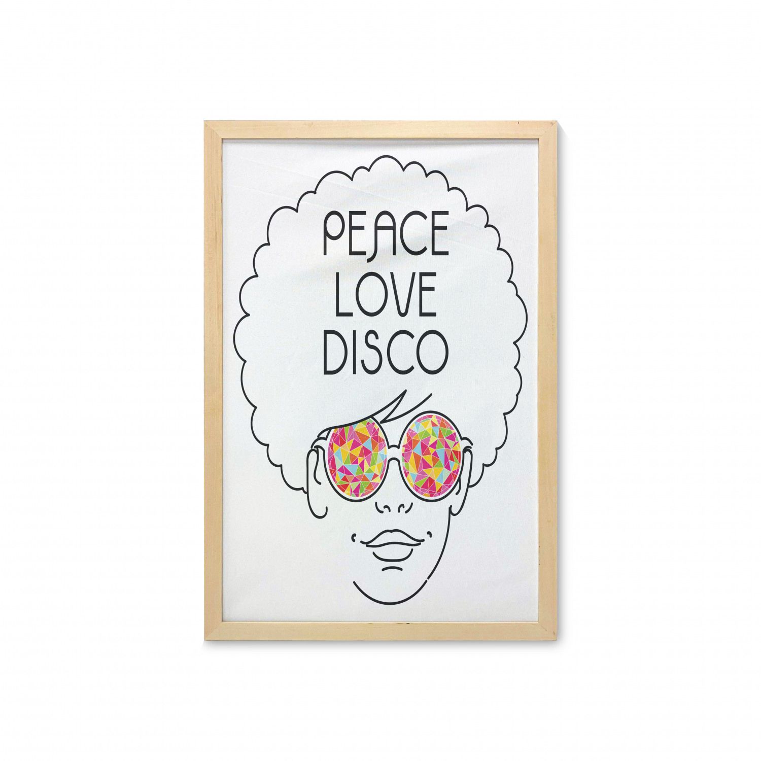 70s Party Wall Art With Frame, Girl With Afro Hair And Glasses Hippie  Seventies Art Peace Love Disco Lettering, Printed Fabric Poster For  Bathroom Living Room, 23" X 35", Multicolor,ambesonne – Intended For Newest Disco Girl Wall Art (View 19 of 20)