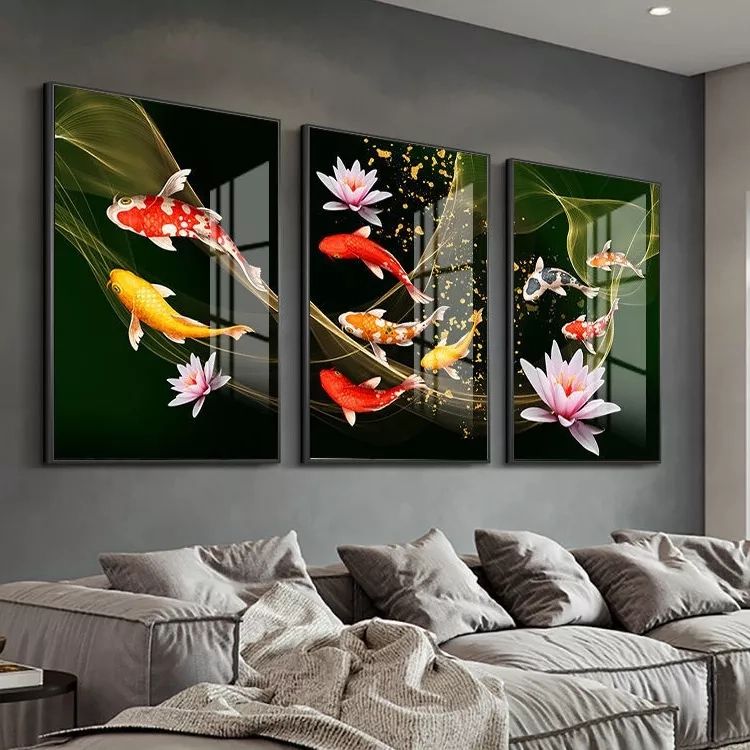 70x100cmx3pcs Modern Big Size Koi Fish Painting Hd Print Living Room Wall  Art Picture Gift Home Decor (no Frame) | Lazada Within Most Popular Koi Wall Art (View 18 of 20)