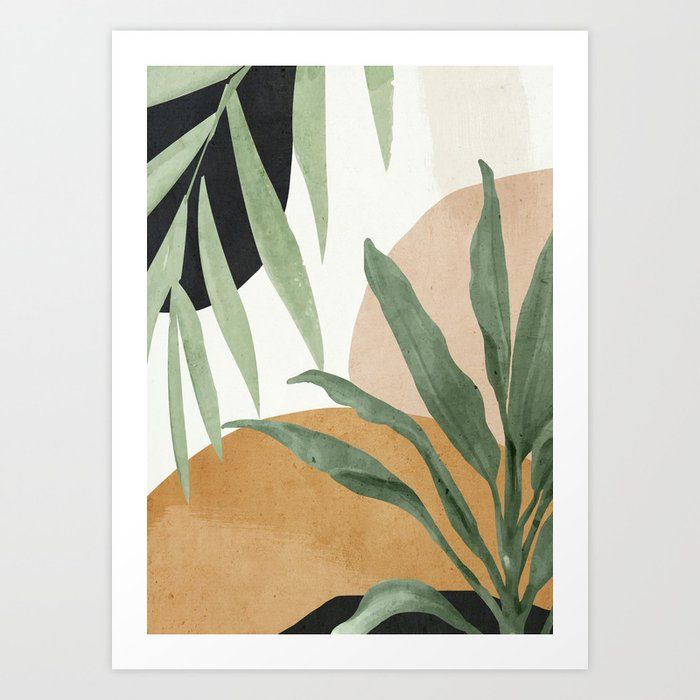 Abstract Art Tropical Leaves 4 Art Printthingdesign | Society6 Throughout Current Abstract Tropical Foliage Wall Art (View 3 of 20)