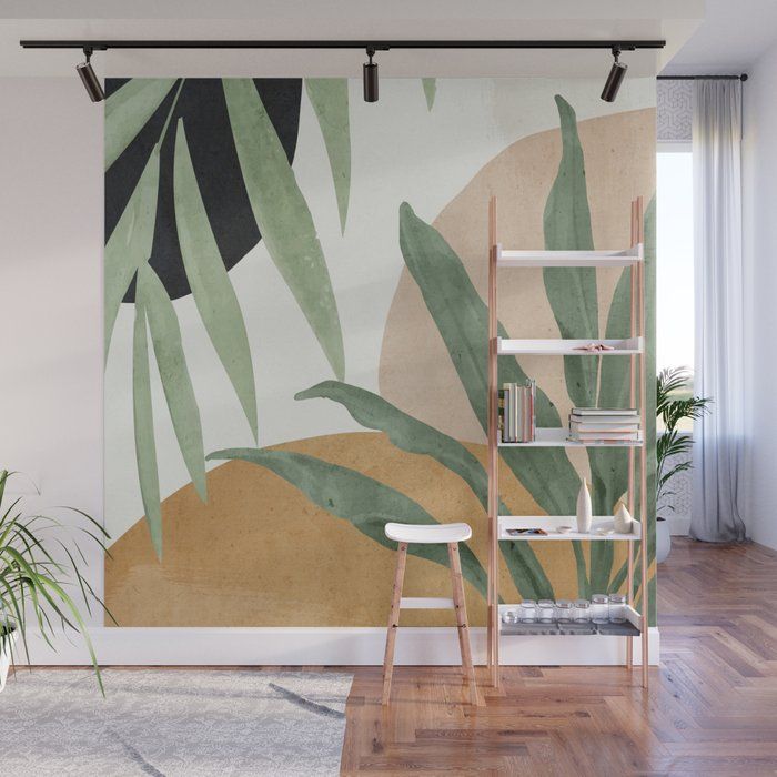 Abstract Art Tropical Leaves 4 Wall Muralthingdesign | Society6 In Most Recent Abstract Tropical Foliage Wall Art (View 2 of 20)