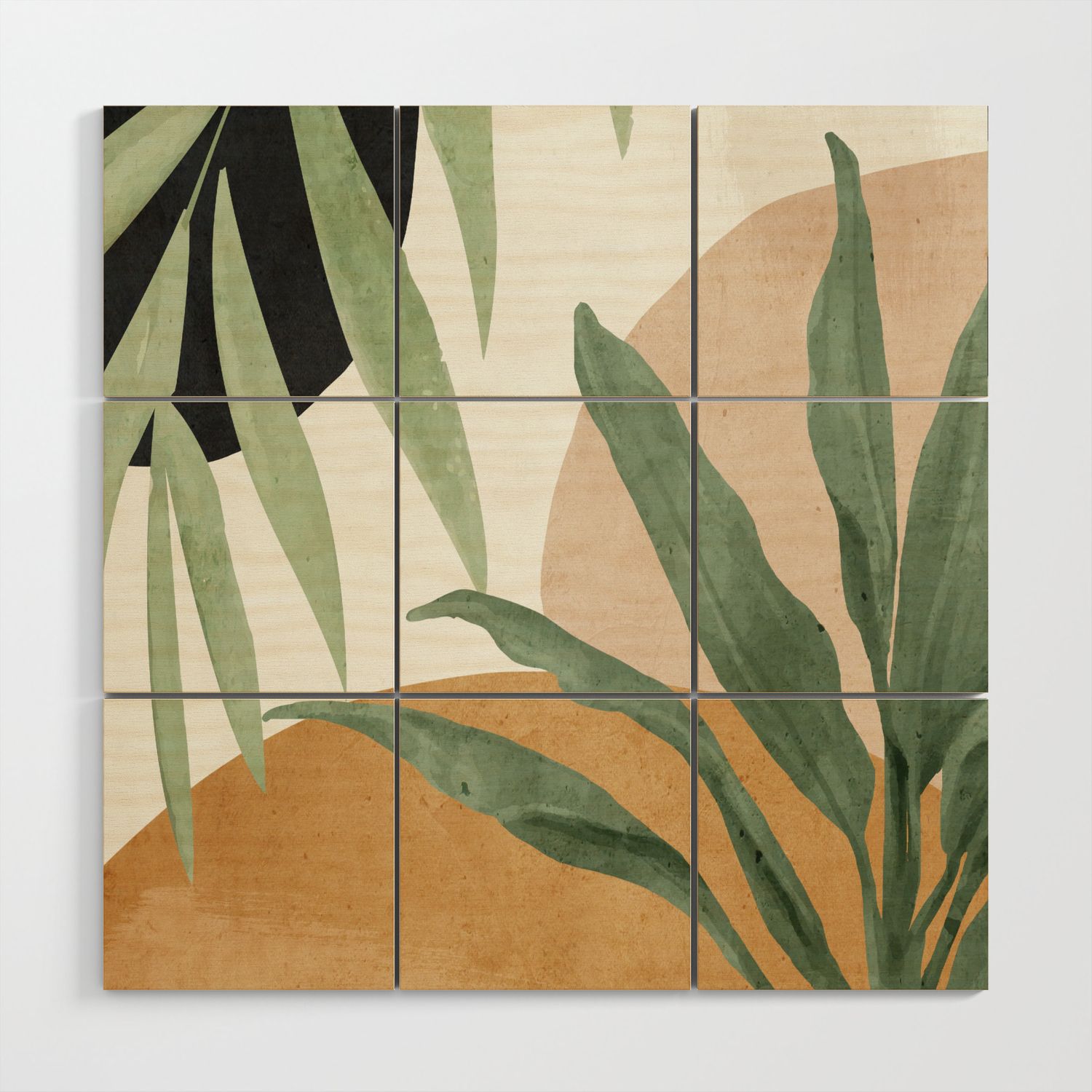Abstract Art Tropical Leaves 4 Wood Wall Artthingdesign | Society6 Regarding Current Tropical Leaves Wall Art (View 10 of 20)