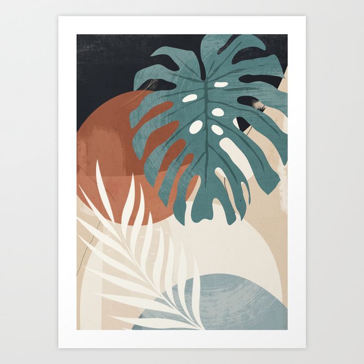 Abstract Art Tropical Leaves Art Printthindesign | Society6 | Art  Prints, Leaf Art, Abstract Intended For Most Up To Date Abstract Tropical Foliage Wall Art (View 14 of 20)
