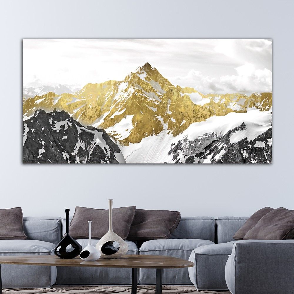 Abstract Canvas Art, Mountain Canvas Print, Landscape Canvas Decor,  Abstract Canvas Painting, Home Wall Decoration Intended For 2018 Mountains Wall Art (View 10 of 20)
