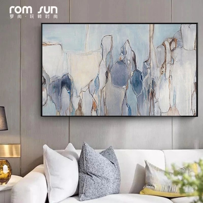 Abstract Canvas Painting Grey Blue Flowing Color Poster Print Wall Art  Picture For Living Room Bedroom Dinning Room Unique Decor – Painting &  Calligraphy – Aliexpress Regarding Newest Poster Print Wall Art (View 10 of 20)