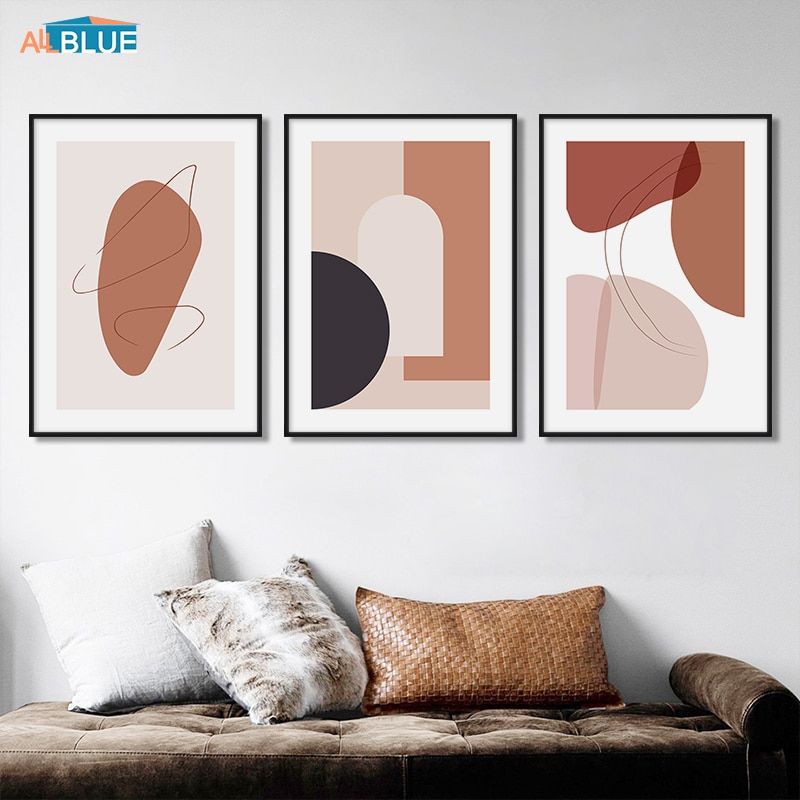 Abstract Color Block Wall Art Canvas Painting Nordic Posters And Prints  Geometric Lines Wall Pictures For Living Room Home Decor – Painting &  Calligraphy – Aliexpress Pertaining To Recent Color Block Wall Art (View 8 of 20)