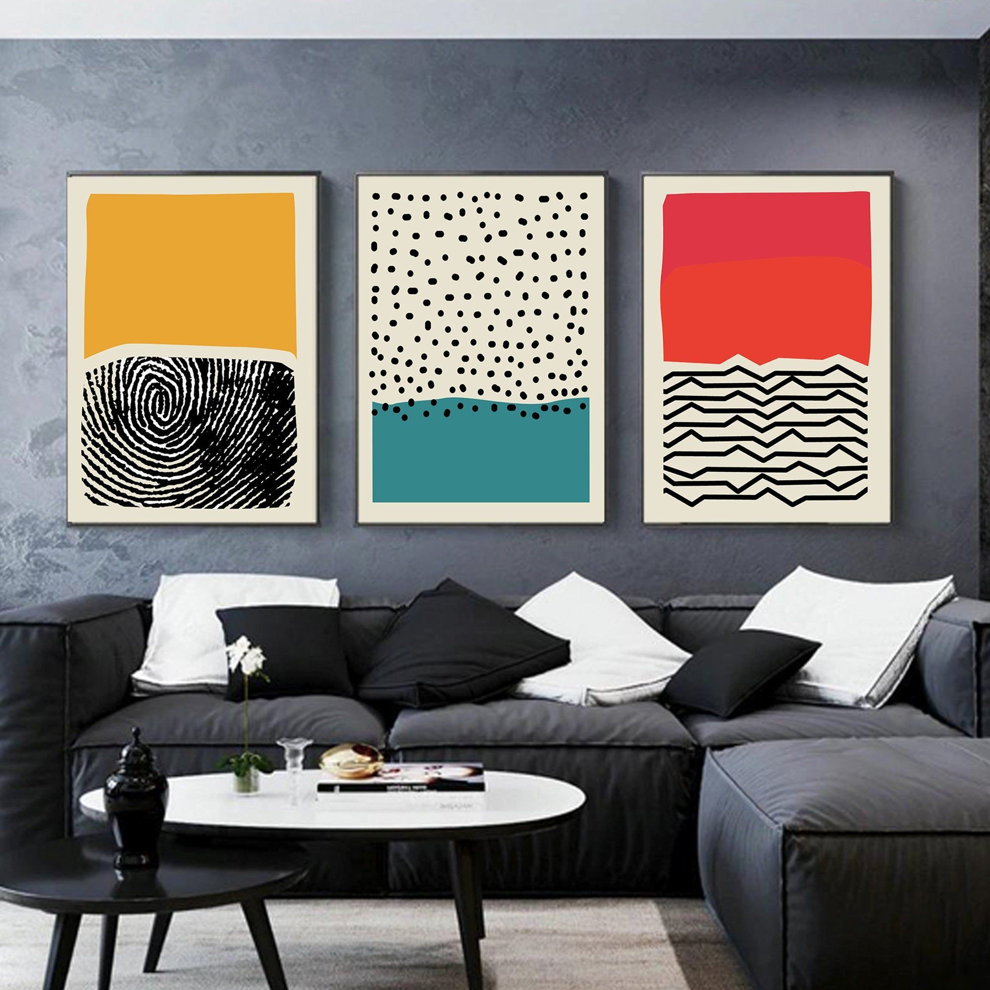 Abstract Color Block Wall Art, Set Of 3 Home Decor, Digital Download  Printable Art For Housewarming Gift | Tableau Géométrique, Photo Salon,  Maison Moderne Interieur With Regard To Current Color Block Wall Art (View 1 of 20)