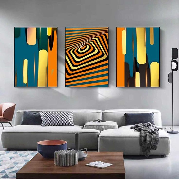 Abstract Color Block Wall Art Set Of 3 Home Decor Digital – Etsy |  Contemporary Wall Art, Triptych Wall Art, Grey Wall Art For Recent Color Block Wall Art (View 16 of 20)