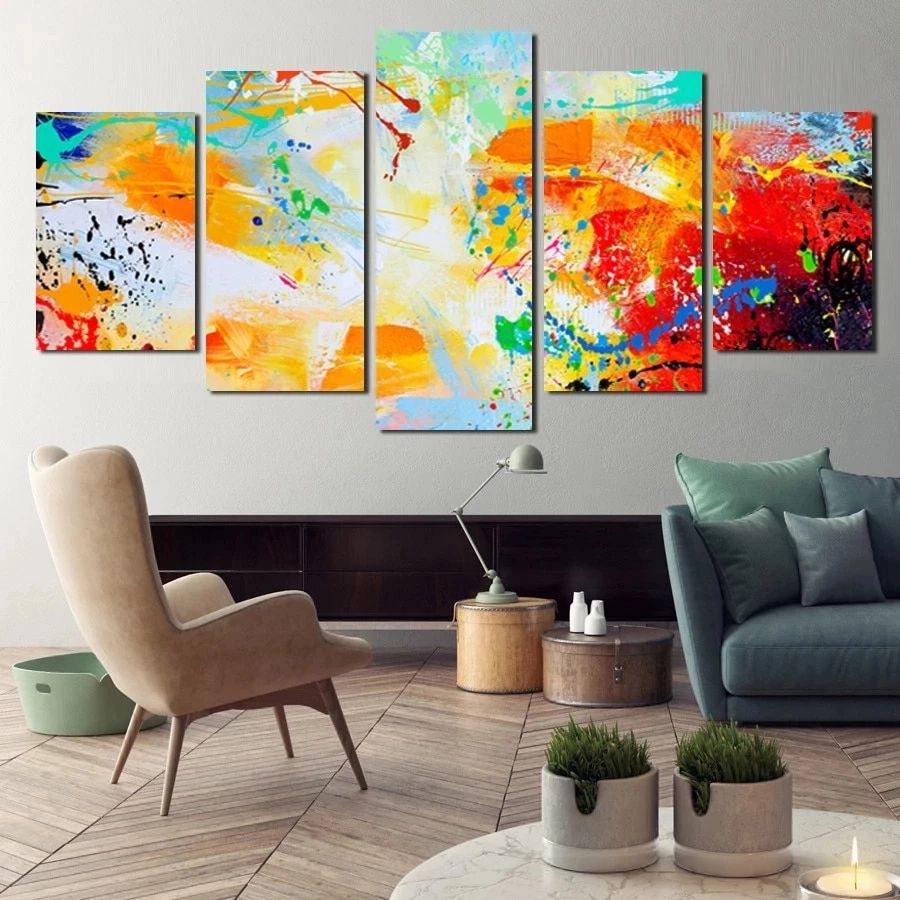 Abstract Color Graffiti 5 Pieces Canvas Painting Hd Prints Modern Fashion  Wall Art Posters Modular Pictures Home Decor Unframed – Painting &  Calligraphy – Aliexpress Intended For Current Graffiti Style Wall Art (View 15 of 20)