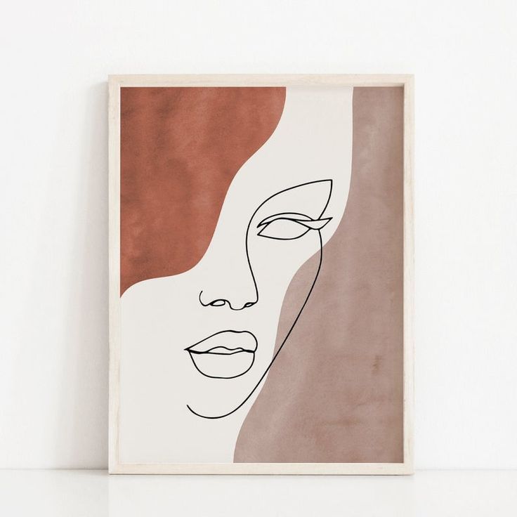 Abstract Face Line Art Print, Woman Face Line Drawing, Line Portrait Earth  Tones Minimal Art, Bohemian Neutral Colors Wall Art, Boho Decor | Face Line  Drawing, Line Art, Line Art Drawings With Regard To Current Lines Wall Art (View 19 of 20)