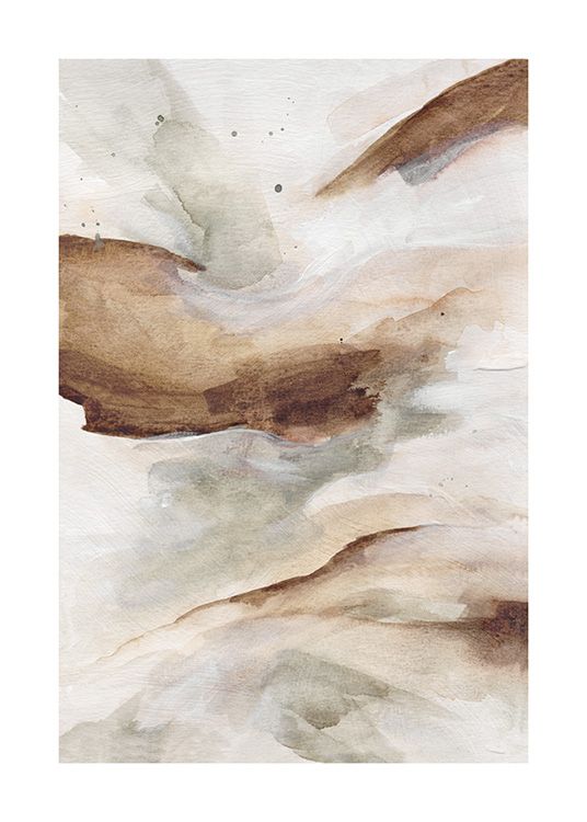 Abstract Flow No2 Poster – Abstract Painting Brown – Desenio.co (View 7 of 20)