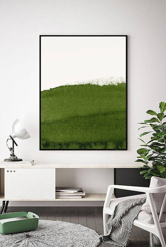 Abstract Green Print. Sage Green Art Print. Olive Green. Forest Green Wall  Art. Minimal. Minimalist Print (View 2 of 20)