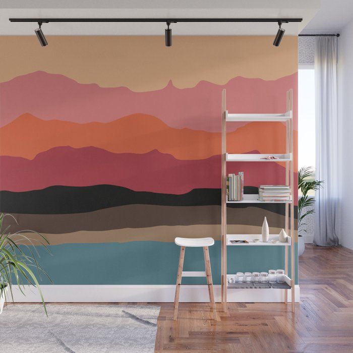 Abstract Mountains And Hills Wall Muraljoao Bizarro | Society6 Throughout Newest Mountains And Hills Wall Art (View 11 of 20)