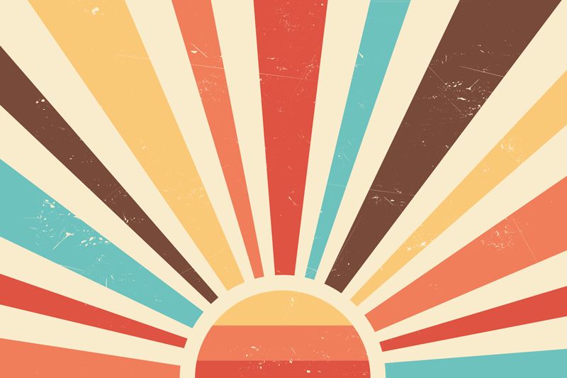 Abstract Vintage Sunset 70's Canvas Wall Art – Tenstickers Inside Most Current 70s Retro Wall Art (View 14 of 20)
