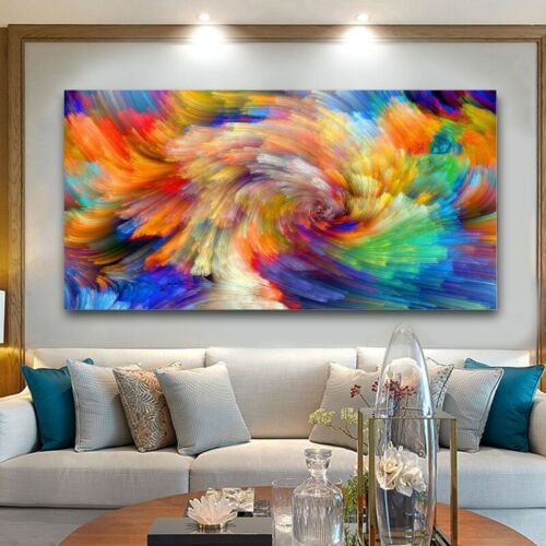 Abstract Wall Art Rainbow Color Canvas Painting Wall Poster Home Decor  Print Art | Ebay With 2018 Poster Print Wall Art (View 12 of 20)