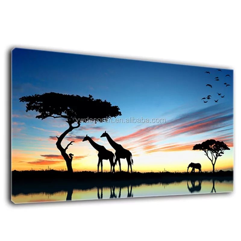 African Sunset Landscape Tropical Animal Art Canvas Wall Paintings For  Living Room Wall – Buy Wall Painting,paintings For Living Room Wall,wall  Art Canvas Painting Product On Alibaba With Most Recently Released Sunset Landscape Wall Art (View 17 of 20)