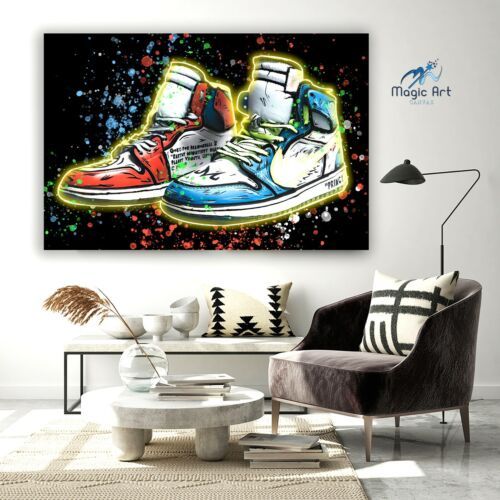 Air Jordan Sneaker Wall Art, Hypebeast Modern Art, Graffiti Art, Street  Style | Ebay In 2017 Graffiti Style Wall Art (View 16 of 20)
