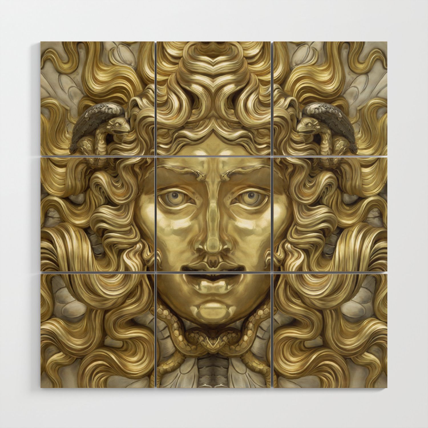 Ancient Golden And Silver Medusa Myth" Wood Wall Artmar Cantón |  Society6 With Regard To Most Popular Medusa Wood Wall Art (View 4 of 20)