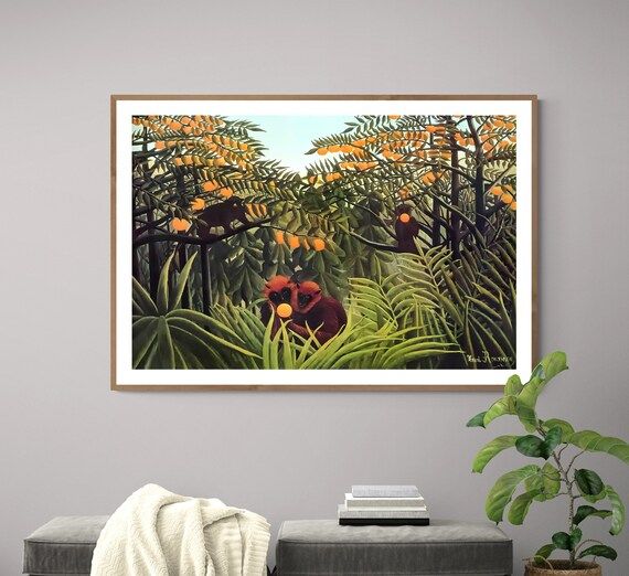 Apes In The Orange Grovehenri Rousseau Fine Art Print – Etsy Uk In Most Current Orange Grove Wall Art (View 9 of 20)