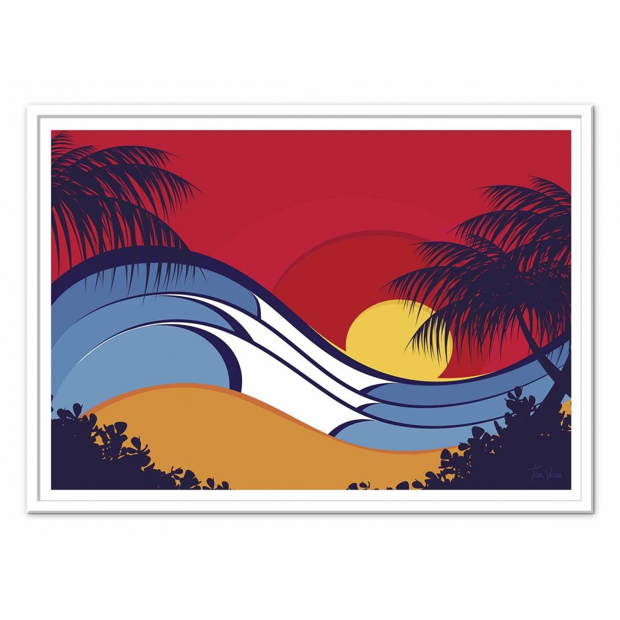 Art Poster Beach And Surf – Hawaii Waves,tom Veiga Regarding Latest Waves Wall Art (View 12 of 20)
