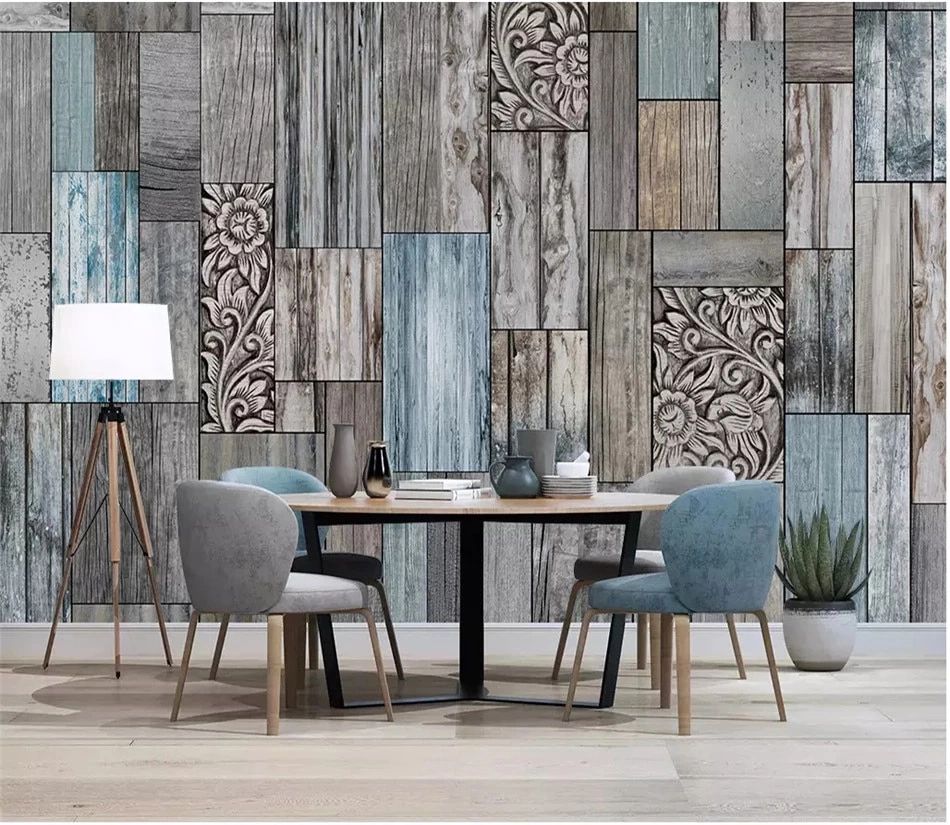 Bacal Textured Wallpaper Nordic Vintage Blue Wood Plank Wall Decor Mural  Wallpapers For Bedroom Walls 3d Wall Papers Home Decor|wallpapers| –  Aliexpress Intended For Most Popular Blue Wood Wall Art (View 17 of 20)