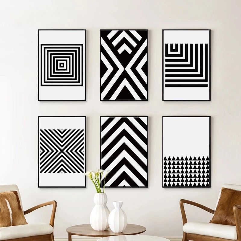 Black And White Abstract Geometric Pattern Canvas Art Painting Print Poster  Picture Wall Office Bedroom Modern Home Decor A2a3a4|painting &  Calligraphy| – Aliexpress For Recent Modern Pattern Wall Art (View 9 of 20)