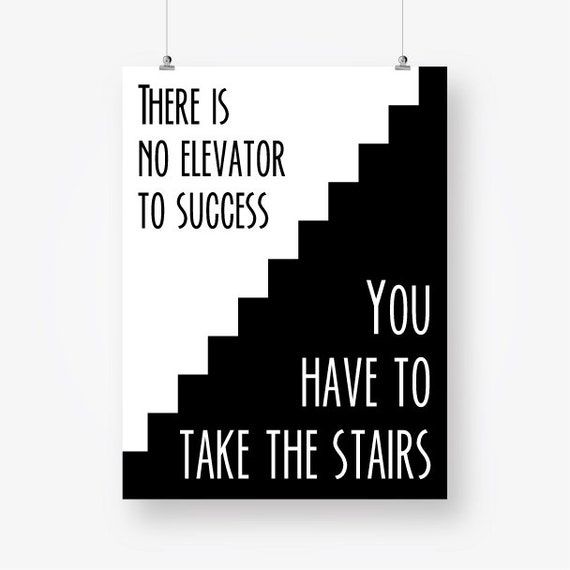 Black And White Motivational Quote Poster Printable Office – Etsy In 2017 Motivational Quote Wall Art (View 11 of 20)