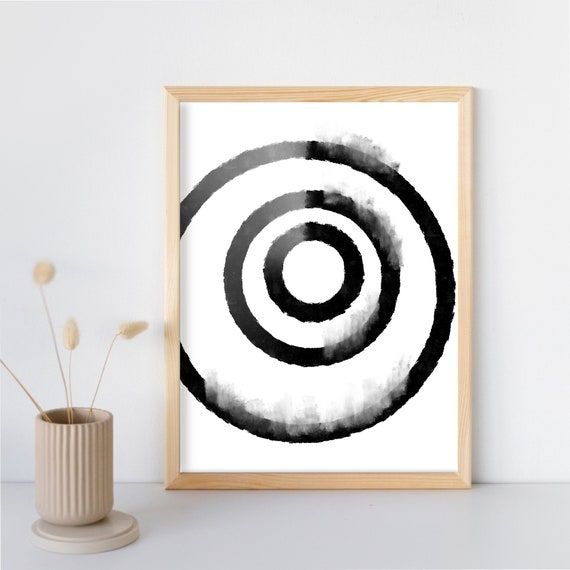 Black And White Spiral Printable Wall Art Abstract Circles – Etsy For Recent Spiral Circles Wall Art (View 14 of 20)