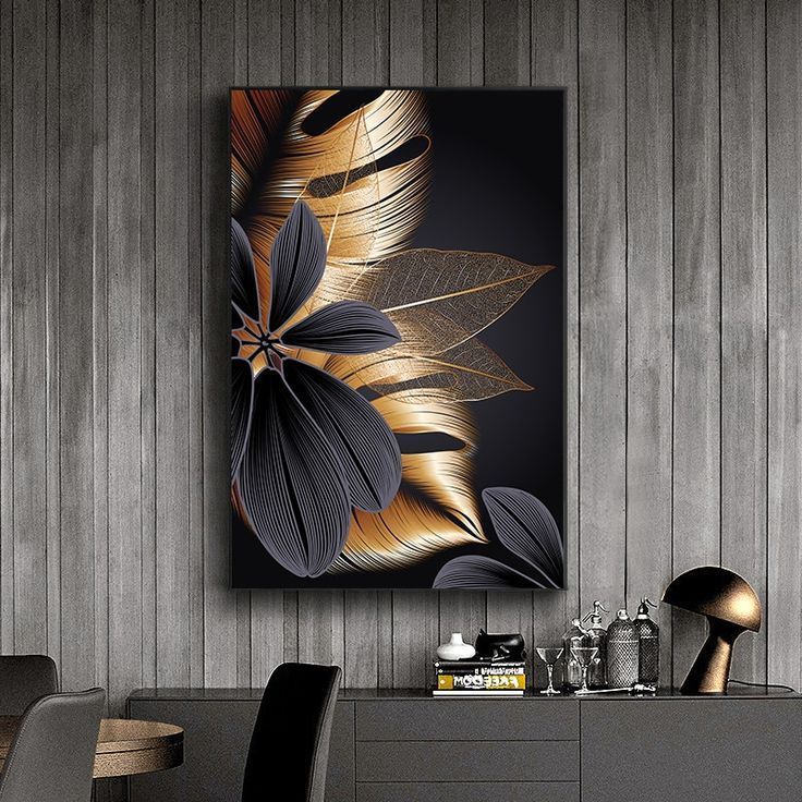 Black Golden Plant Leaf Canvas Poster Print Modern Home Decor Abstract Wall  Art Painting Nordic Living Room Decoration Picture | Abstract Wall Art  Painting, Wall Art Painting, Art Painting For Latest Poster Print Wall Art (View 13 of 20)