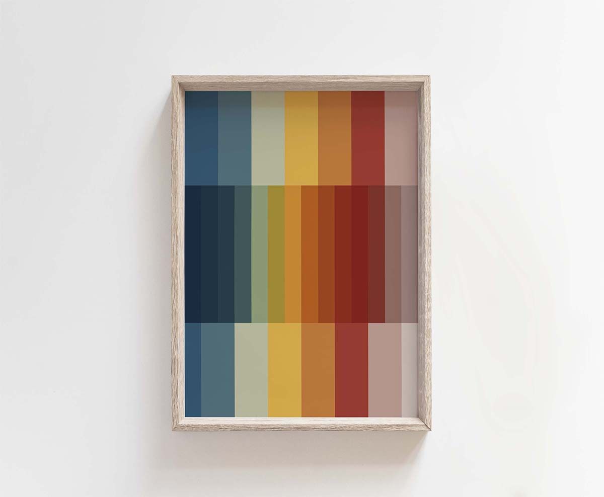 Bold Colour Block Abstract Print In Rainbow Colours – Modern Prints &  Abstract Artwork From Print Punk Pertaining To Current Color Block Wall Art (View 13 of 20)