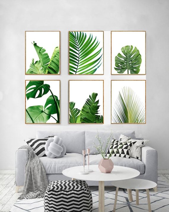 Botanical Prints Set Leaf Wall Art Tropical Leaves Green Wall – Etsy With Best And Newest Tropical Leaves Wall Art (View 7 of 20)
