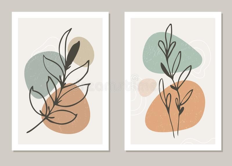 Botanical Wall Art Vector Set. Abstract Plant Design For Covers, Posters,  Prints, Wall Art In Minimal Style (View 7 of 20)