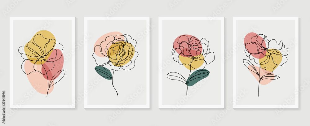 Botanical Wall Art Vector Set. Floral And Foliage Line Art Drawing With  Abstract Shape. Abstract Plant Art Design For Print, Cover, Wallpaper,  Minimal And Natural Wall Art. Vector Illustration (View 13 of 20)