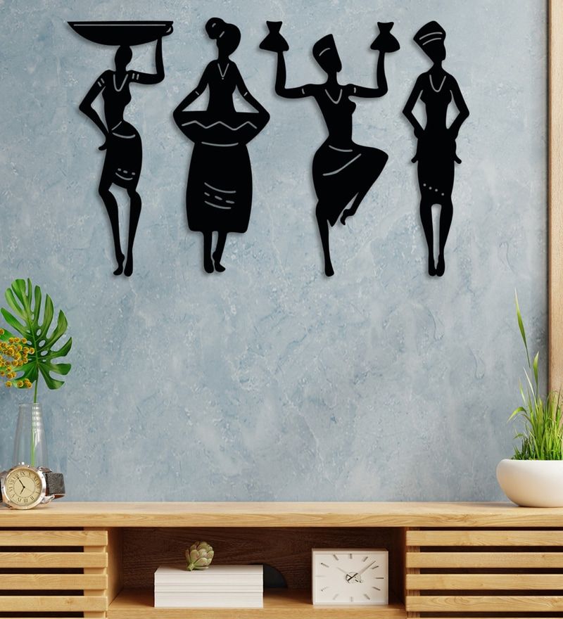Buy Black Dancing Lady Wooden Wall Decorart Street Online – Wooden Wall  Art – Wall Art – Home Decor – Pepperfry Product Inside Most Current Dark Teal Wood Wall Art (View 14 of 20)