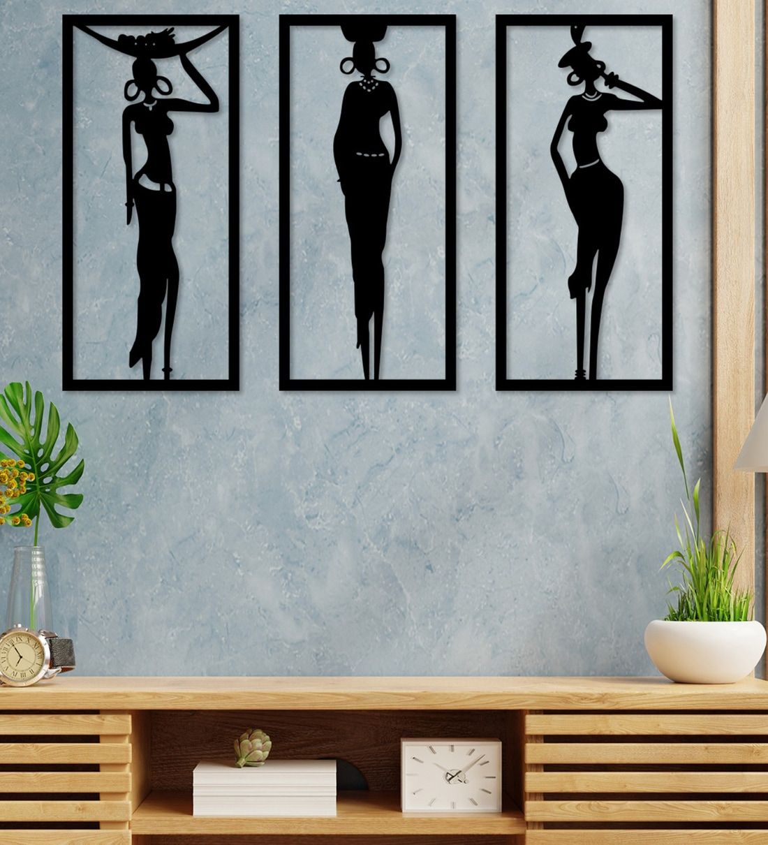 Buy Black Modern Art Lady Wooden Wall Decorart Street Online – Wooden  Wall Art – Wall Art – Home Decor – Pepperfry Product Pertaining To Most Recently Released Dark Teal Wood Wall Art (View 12 of 20)
