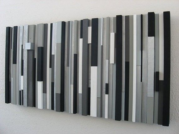 Buy Custom Modern Wood Wall Art Sculpture Black White Greys Silver, Made To  Order From Shari Butalla, Llc | Custommade With Best And Newest Black Wood Wall Art (View 4 of 20)