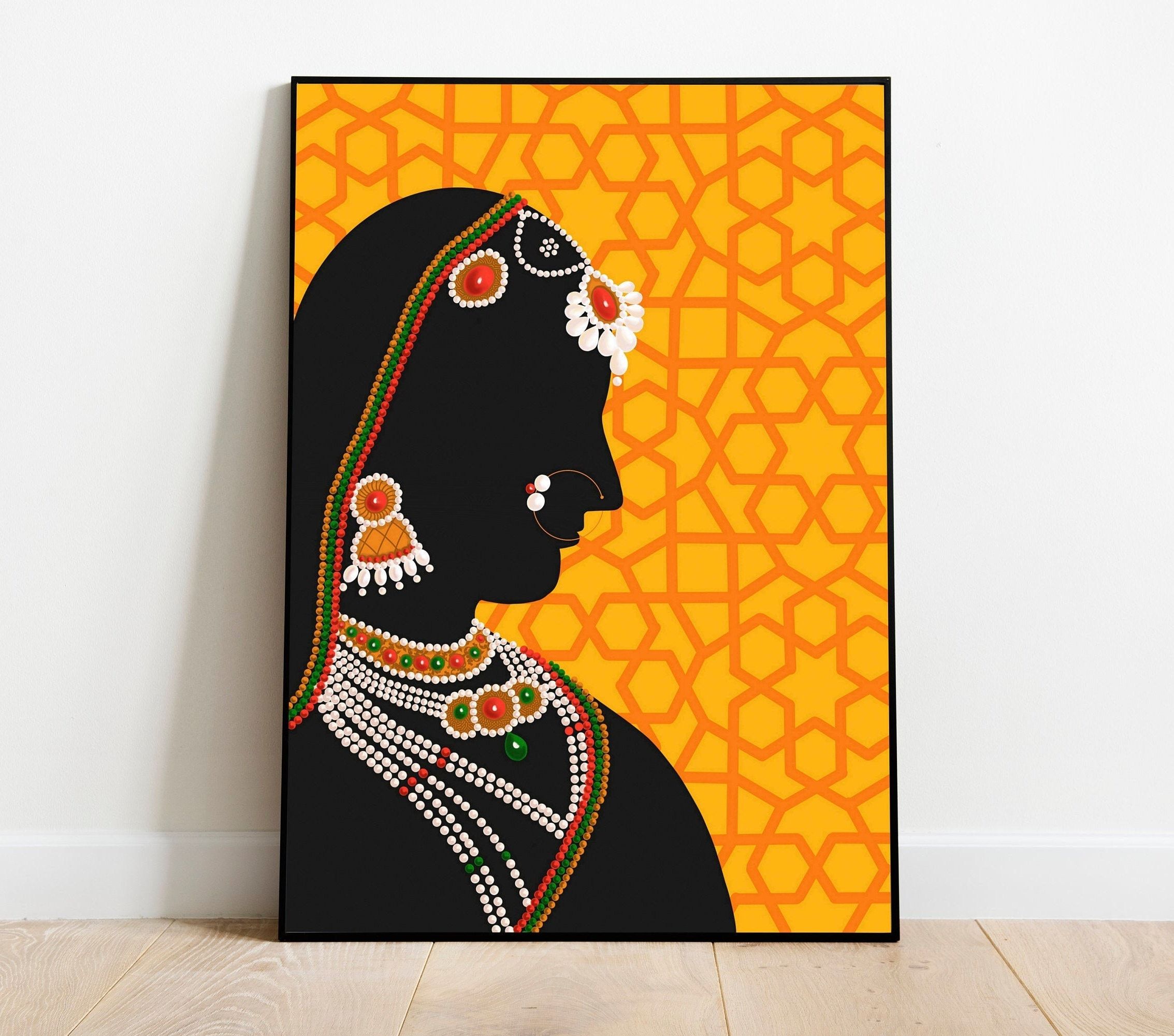 Buy Indian Royal Lady Art Print Digital Mughal Art Printable Online In India  – Etsy For 2018 Indian Wall Art (View 9 of 20)