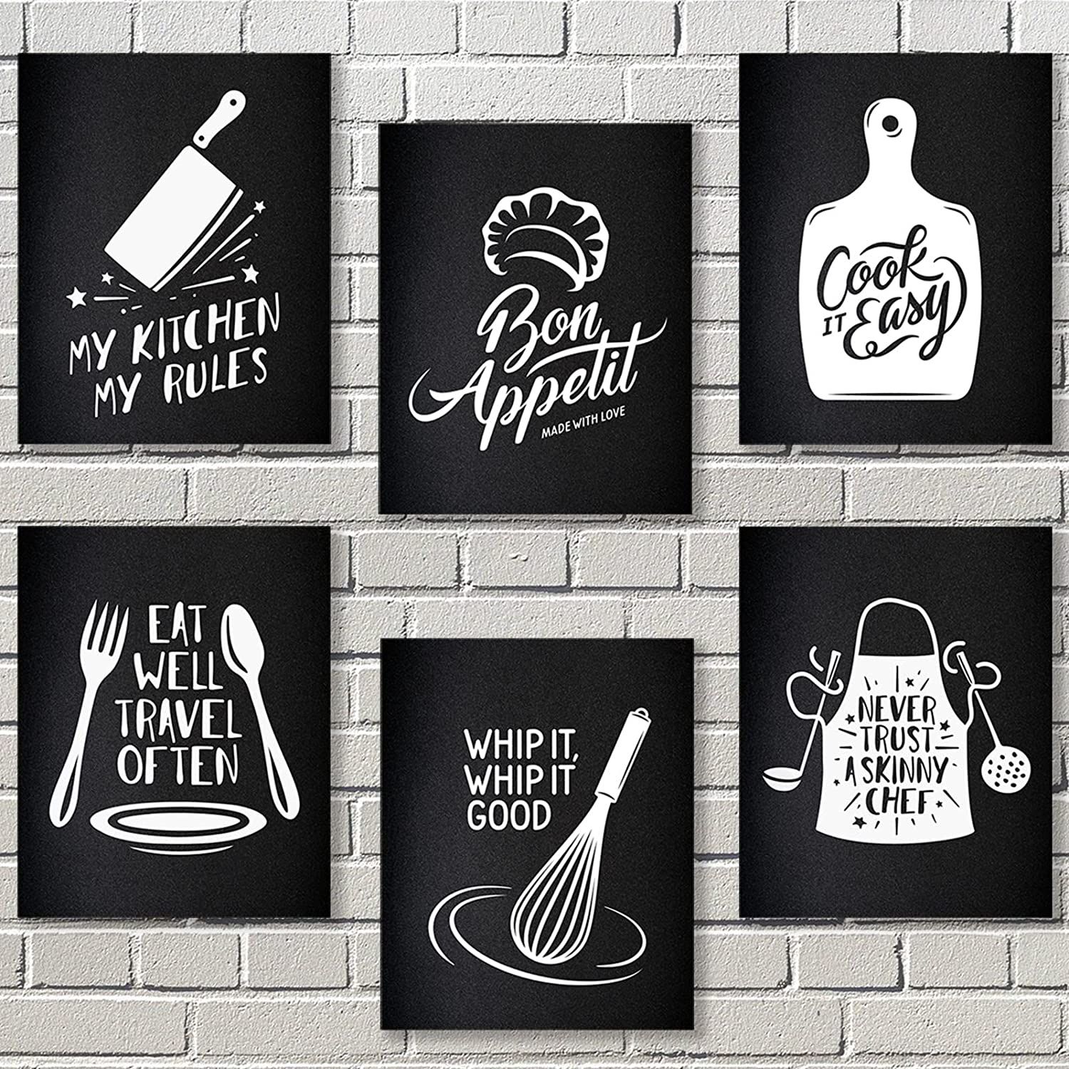 Buy Kitchen Wall Decor Funny Quotes Farmhouse Kitchen Cute Ware With Sayings  Home Decor Wall Art Theme Sets Eat Signs Coffee Themed Bar Decorations Gift  Pictures Unframed,8 X 10in,set Of 6 Online Intended For 2017 Funny Quote Wall Art (View 18 of 20)