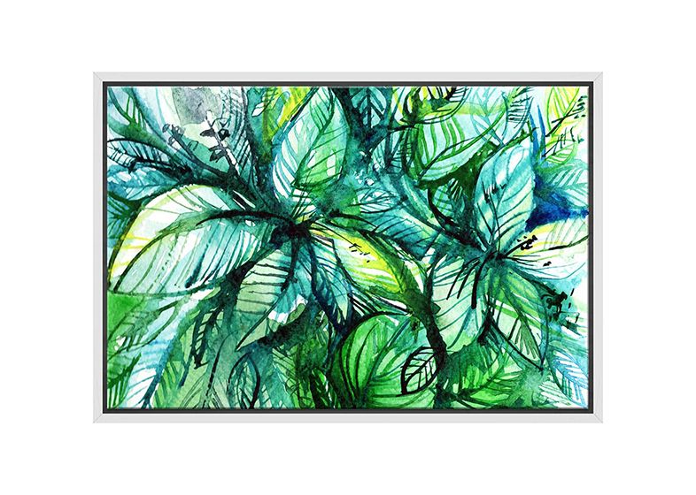 Buy Tropical Leaves Abstract Watercolour | Canvas Wall Art With Regard To Recent Abstract Tropical Foliage Wall Art (View 18 of 20)
