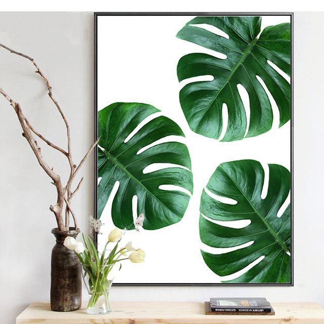 Canvas Painting Tropical Plant Leaves Monstera Deliciosa Nordic Style Wall  Art Picture No Frame Lz1009 With Free Shipping | Weposters | Dibujos  Hojas, Arte Tropical, Pinturas En Acuarela Paisajes For Current Tropical Leaves Wall Art (Gallery 19 of 20)